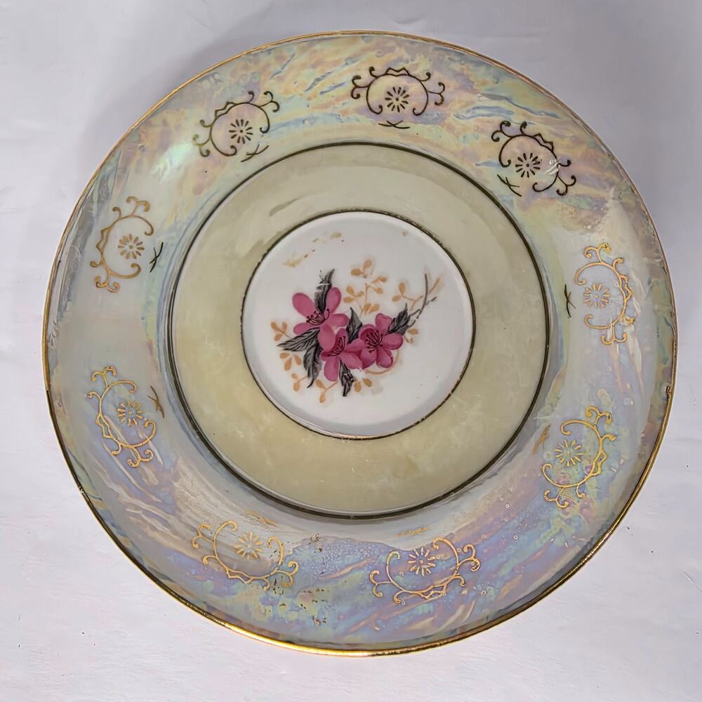 vintage tea saucer iridescent lustre Japan